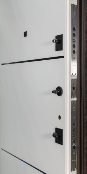 Дверь входная Булат Термо FORTEZZA (Квадро) 536 mamba morion / белый супермат 2050x950 мм правая