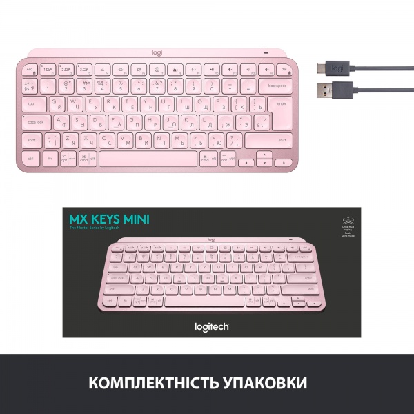 Клавиатура Logitech MX Keys Mini Minimalist Wireless Illuminated (L920-010500) rose 