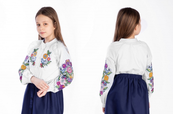 Вышиванка для девочек Эдельвика 49-23/00 р.122 белый 