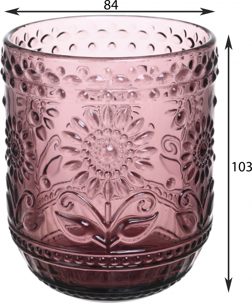 Стакан низкий Maxmark Sunflower сливовый 360 мл 1 шт.