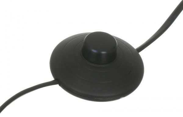 Выключатель кнопочный одноклавишный с проводом 2x0,75, 1,5 м без подсветки 220В черный 5-0319У