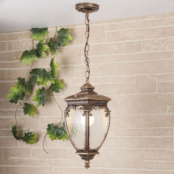 Світильник підвісний Strotskis Andromeda GLYF-8024H E27 60 Вт IP54 чорний/золото 