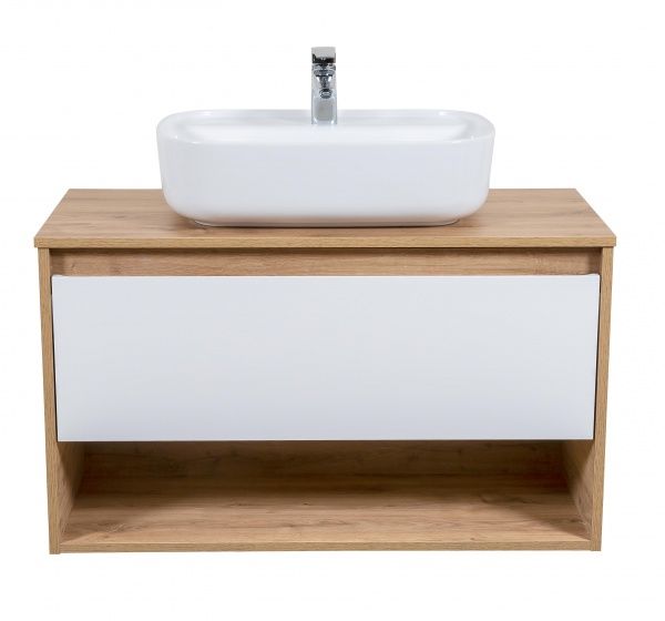 Тумба подвесная ScandiSPA Edda севилья со столешницей 100 см с умывальником Aqua 60 см