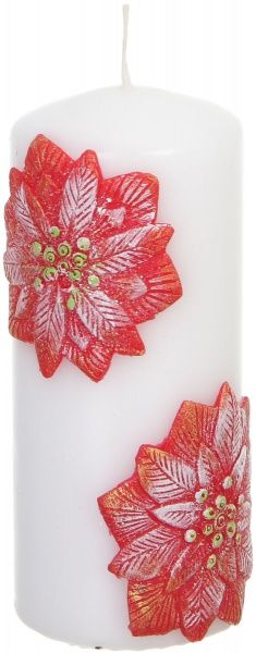 Свічка Циліндр декоративна Різдвяник червона 70х150 Pako-If