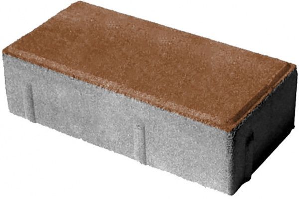 Тротуарная плитка Кирпичик 200х100х60 коричневая