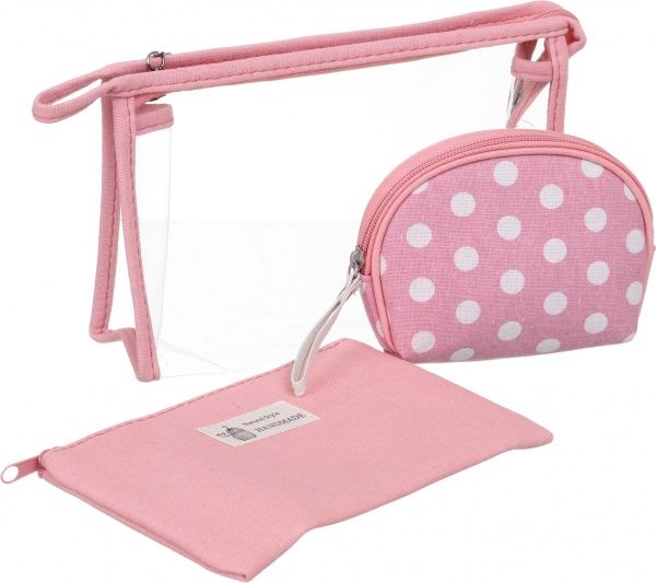 Набір косметичок Горох 3 шт. B107-7 рожевий 