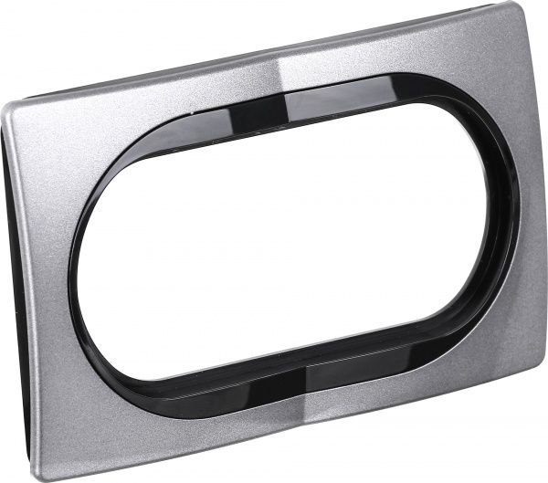 Рамка одноместная Aling-Conel Eon горизонтальная серебристый / черный E6805.S1E
