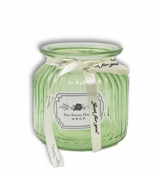 Ваза стеклянная YIWU Crystal Cindy 10,5 см зеленая 