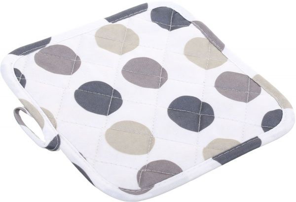 Набір кухонний Прихватка та рукавиця Горох бежевий білий із бежевим 