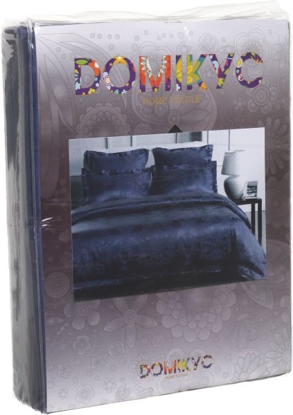 Комплект постільної білизни євро темно-синій Domikus 