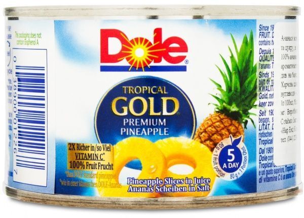 Ананас консервированный DOLE в собственном соку 227 г 