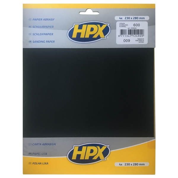 Наждачная бумагаP600 для влажной шлифовки 4 шт. 235934