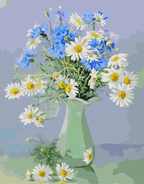 Картина по номерам Ромашки и васильки BookOpt 