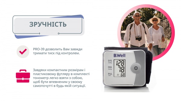 Тонометр запястный B.Well PRO-39
