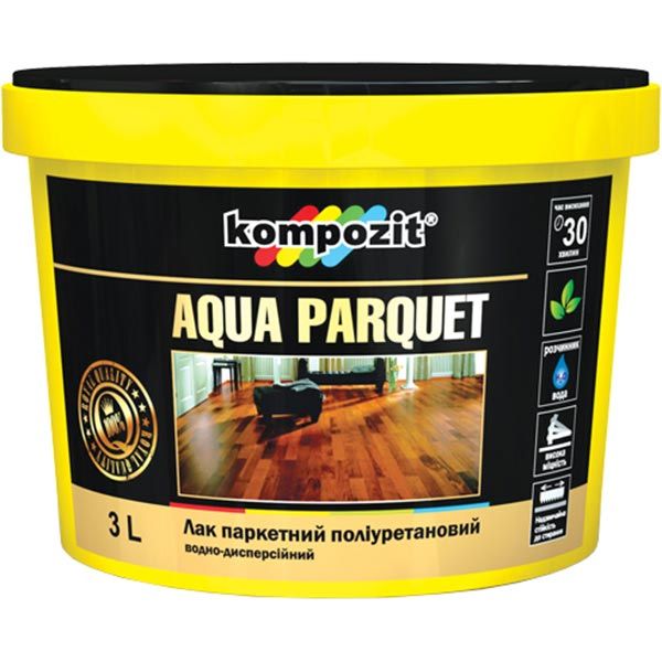 Лак паркетний AQUA PARQUET Kompozit шовковистий мат 1 л