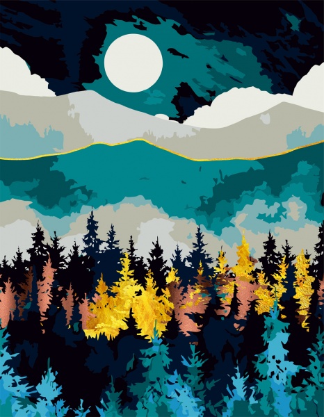 Картина по номерам Казковий пейзаж 1 35x45 см Rosa Start 