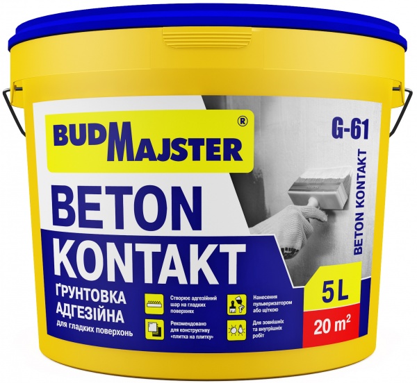 Ґрунтовка адгезійна BudMajster G-61 BETON KONTAKT 5 л 