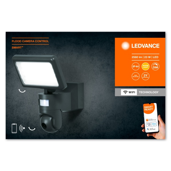 Світильник світлодіодний Ledvance прожектор із камерою відеоспостереження та спікером Wifi Flood Camera 