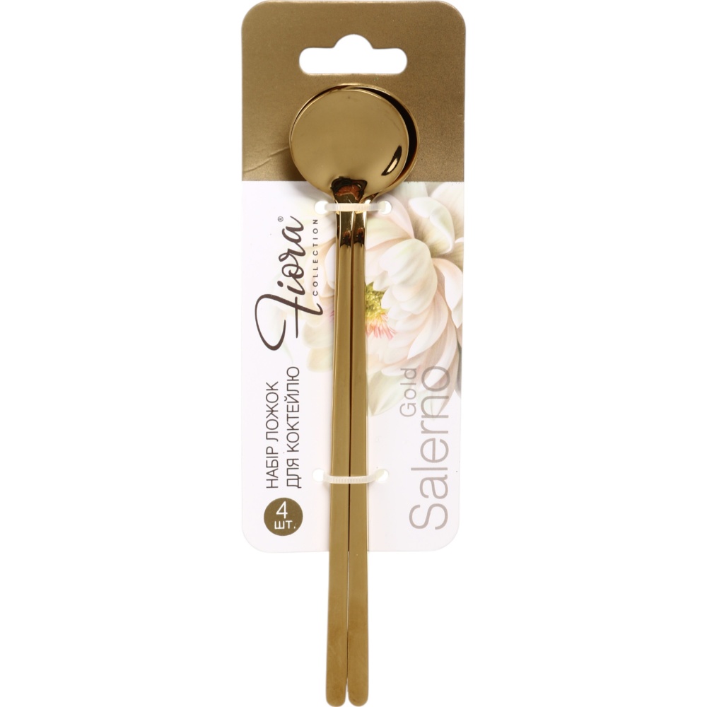 Набор чайных ложек Fiora Salerno Gold 17,2х3 см нержавеющая сталь 4 шт.