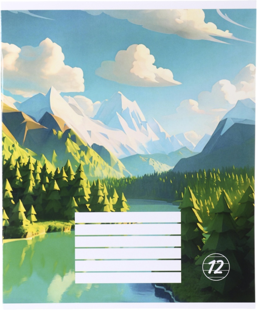 Тетрадь школьная Pixel landscape1_25 12 листов скоба, лінія Nota Bene