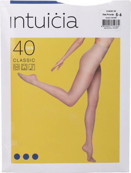 Колготки женские Интуиция Класcика 40 den р. 5-6 черный 