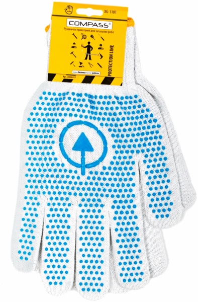 Перчатки Compass с покрытием ПВХ точка XL (10) XG-1101