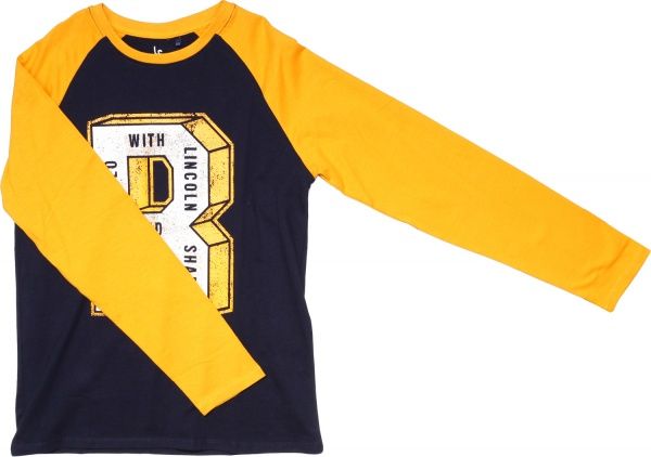 Футболка для хлопчиків LINCOLN&SHARKS 2H3906 р.140 темно-синій із жовтим 
