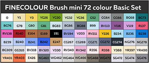 Набір двосторонніх маркерів FINECOLOUR Brush Mini 72 кольори EF103-TB72 різнокольоровий 