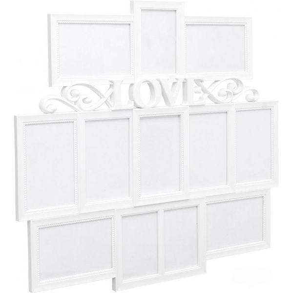 Коллаж Love на 3 фото 9 фото 10x15/9x13 см белый 