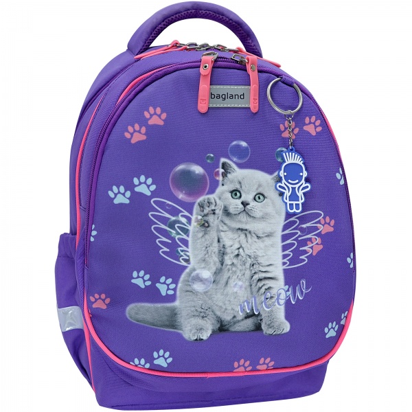 Рюкзак школьный Bagland Butterfly Кот в пузырьках фиолетовый (56566 суб.1241)