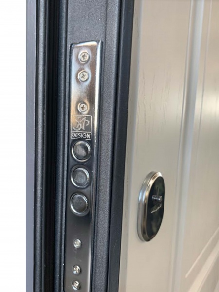 Двері вхідні Міністерство дверей Оптима 257 антрацит / біла текстура 2050x960 мм праві