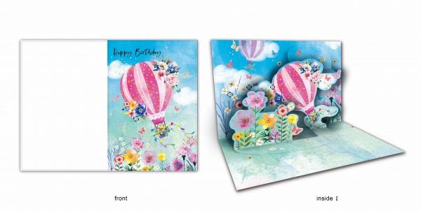 Листівка вітальна POP-UP з 3D-малюнком всередині та з конвертом 