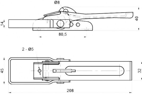 Замок бортовой Farina средний для грузовых полуприцепов 10130831