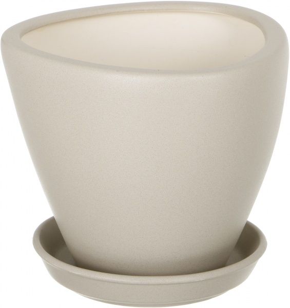 Горшок керамический Ориана-Запорожкерамика Триумф №3 крошка треугольный 3л бежевый (063-3-022) 