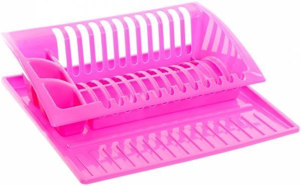 Сушарка для посуду Heidrun рожева