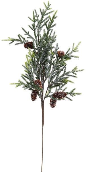 Декорація новорічна Гілка хвойна з шишками засніжена 65см EPI-A3-1008HAW 