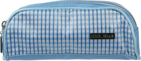 Пенал школьный на молнии голубой