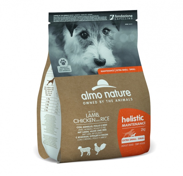 Корм для собак маленьких порід  Almo Nature Holistic Dog з ягням, куркою і рисом, 2 кг