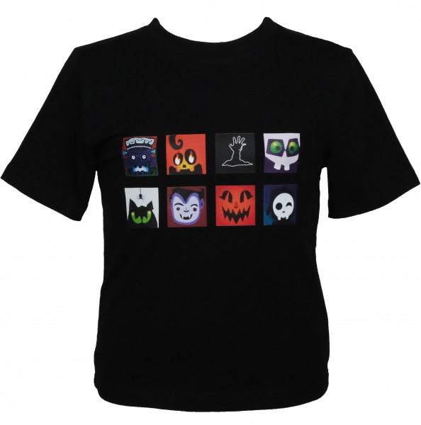 Футболка для дівчаток/для хлопчиків WP Merchandise Halloween Монстро-кубики р.152-158 чорний 22158 