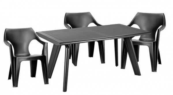 Стілець Allibert Dante low back 57x57x79 см сірий 