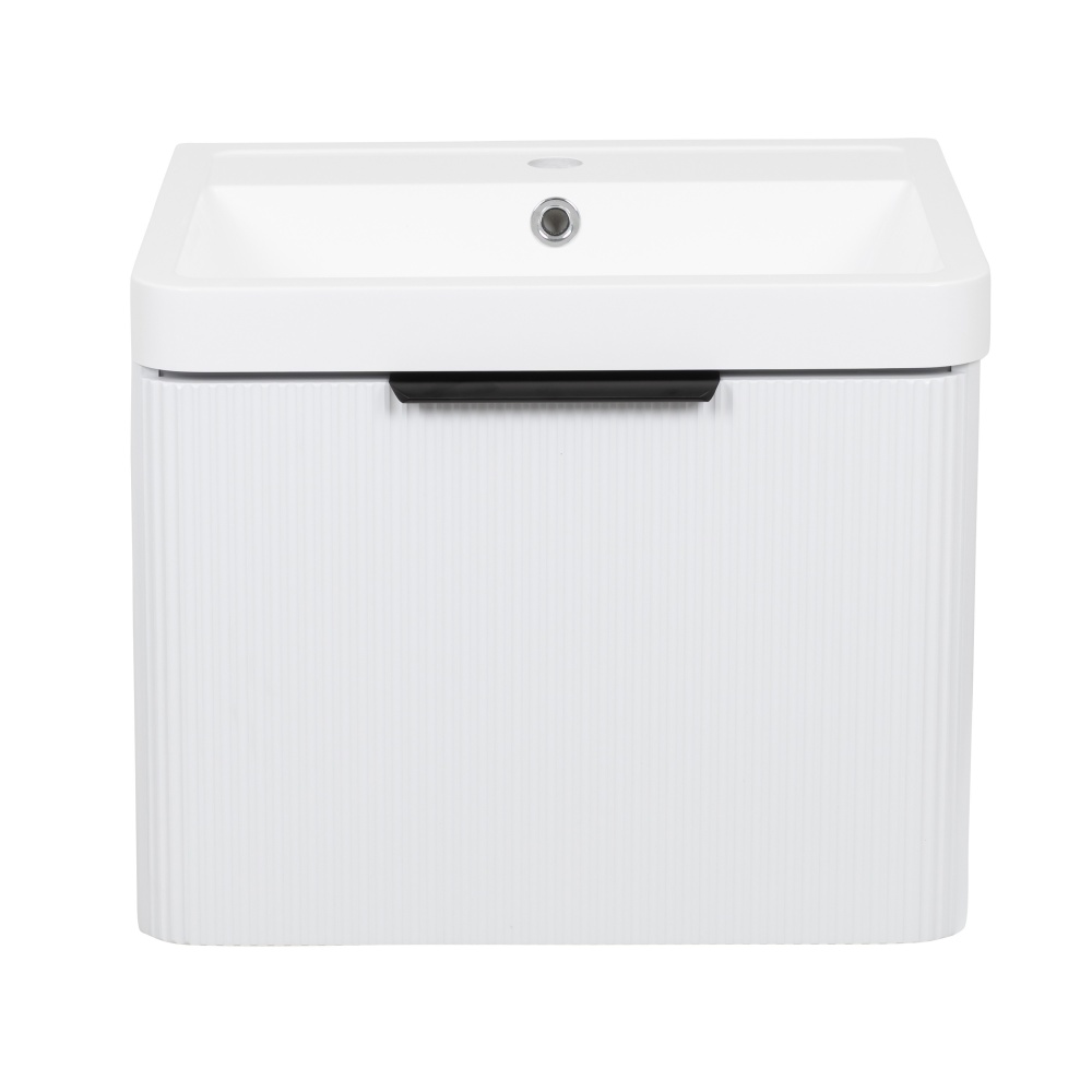 Тумба підвісна Aqua Rodos FROST (WHITE-MATT-PVC) 1 ящик з умивальником Ваr 50 см