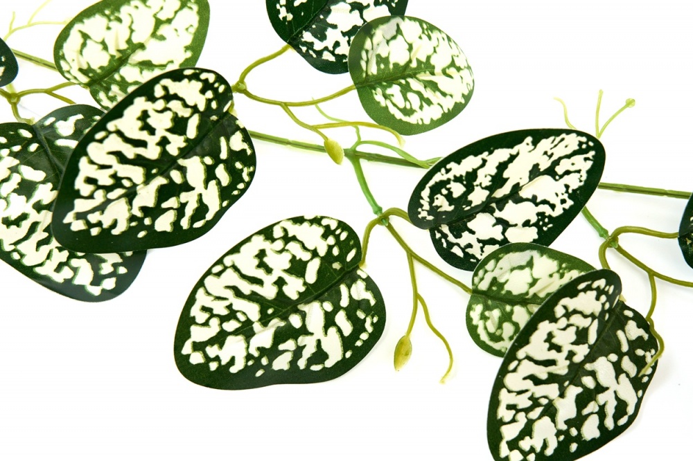 Растение искусственное Веточка с листьями 230 см бело-зеленая