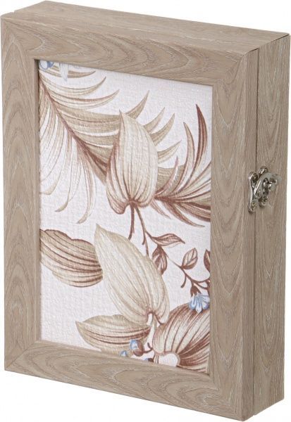 Ключница светлое дерево Цветы на 6 крючков