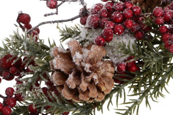 Гірлянда хвойна внутрішня 1,2м з дрібної хвої, шишок і ягідок A3-46053-HRW 