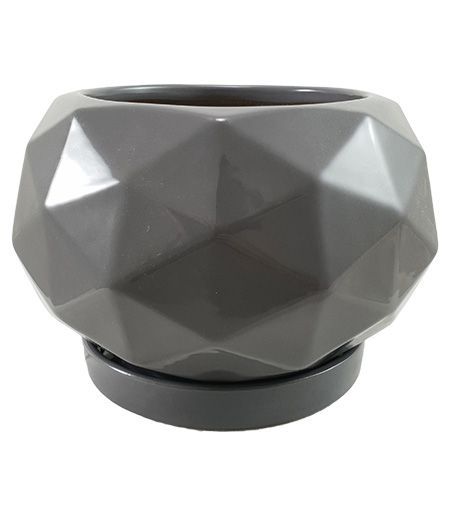 Горщик керамічний Резон Вітряниця круглий 0,9 л сірий (Р280сір) 