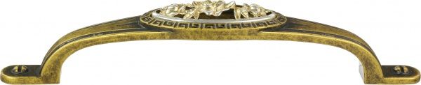 Меблева ручка DR 65 G19/OSB 128 мм античне золото/срібло з позолотою DC