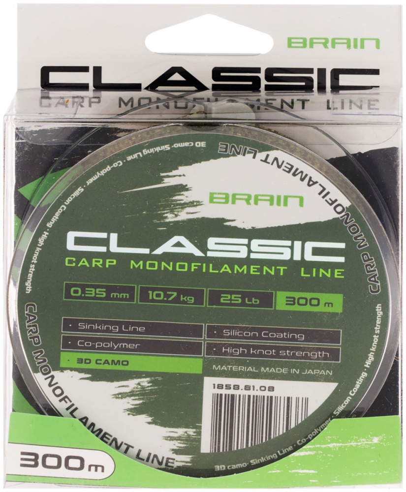 Леска Brain Classic Carp Line 3D (camo) 300 м 0,35 мм 10,7 кг