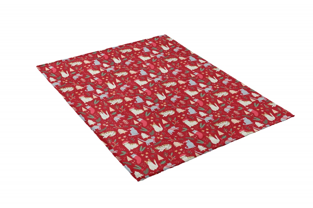 Плед флисовый Christmas Cats 200x220 см красный La Nuit