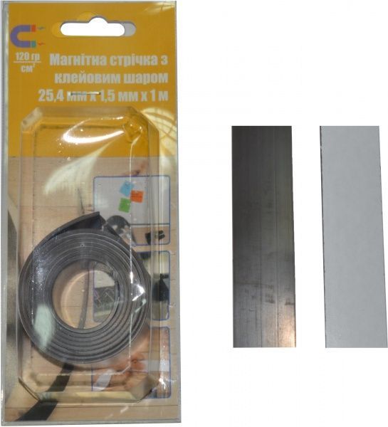 Магнітна стрічка з клейовим шаром 25,4 х 1,5 мм х 1 м