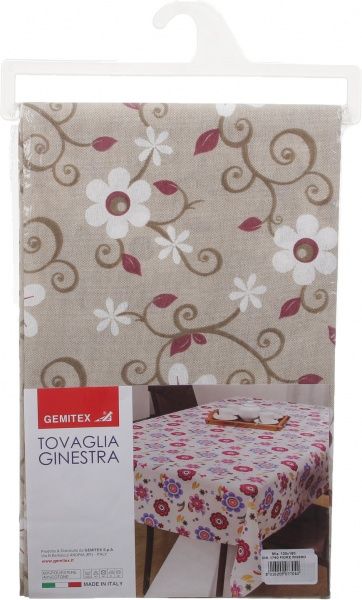 Скатерть Ginestra цветы 120x160 см красный Gemitex 